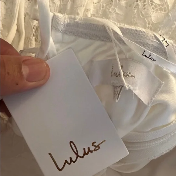 Lulus Shiori White Lace Bustier Basque Waist Strapless Maxi Dress Size XS New! - Picture 10 of 11